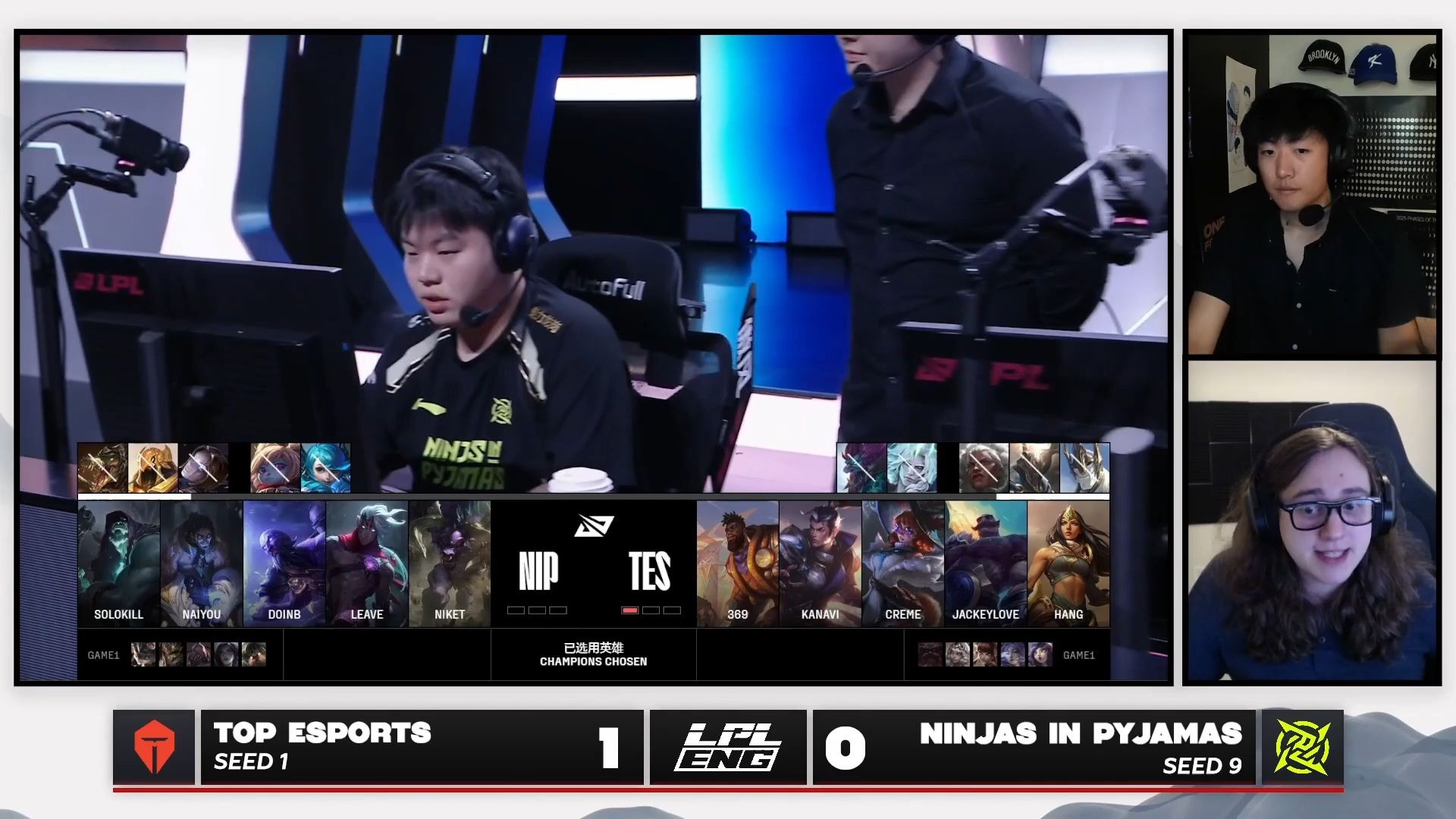 关于100T横扫TES，369统治全场的信息